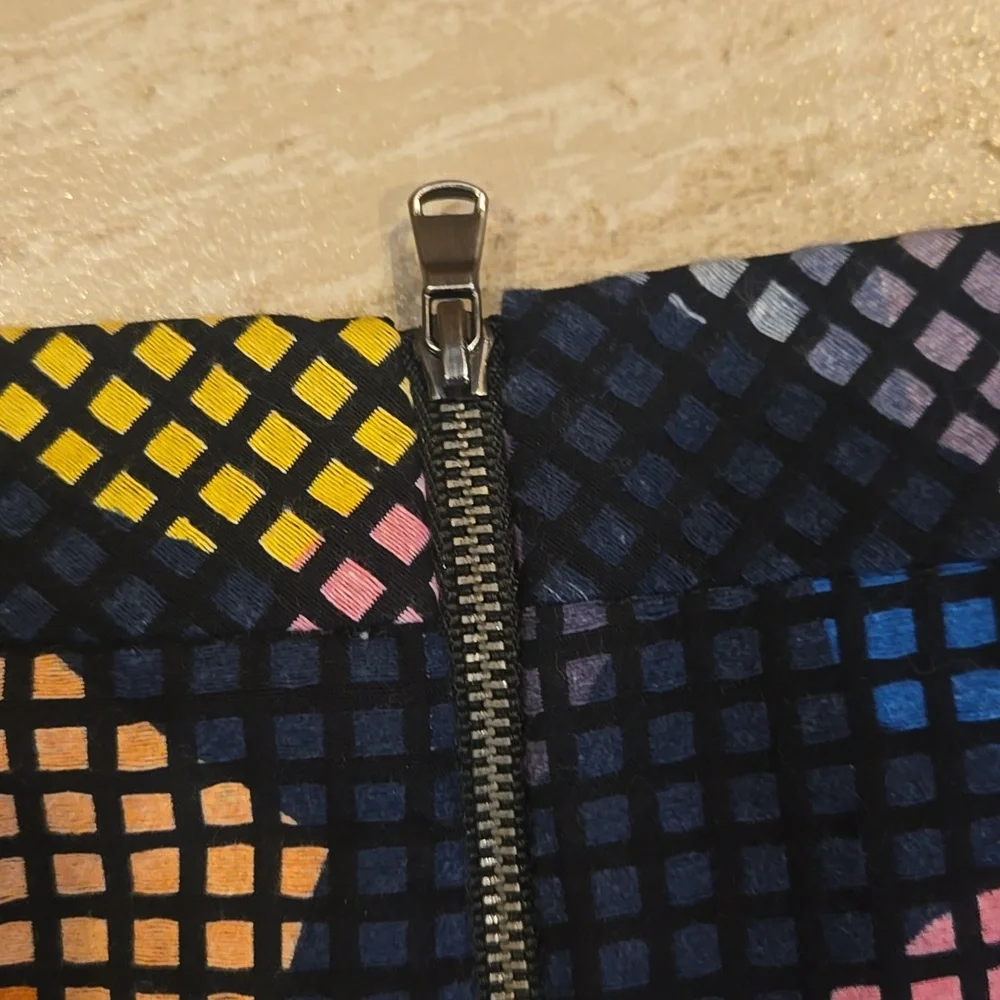 Trina Turk Colorful Grid Jacquard Front Panel Pencil Skirt - Picture 8 of 9